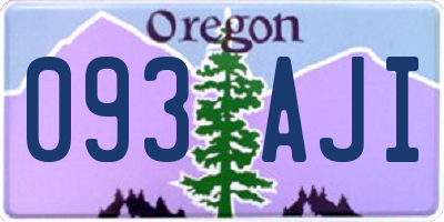 OR license plate 093AJI