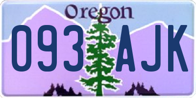 OR license plate 093AJK