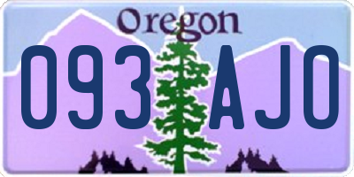 OR license plate 093AJO
