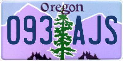 OR license plate 093AJS