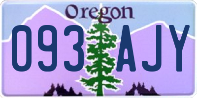 OR license plate 093AJY