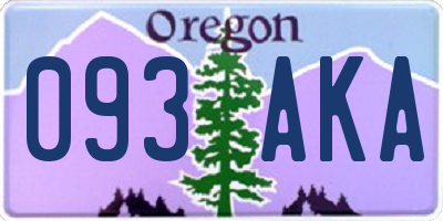 OR license plate 093AKA