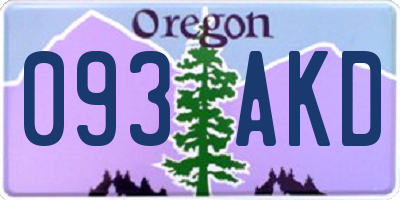 OR license plate 093AKD
