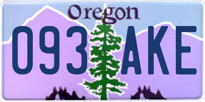 OR license plate 093AKE