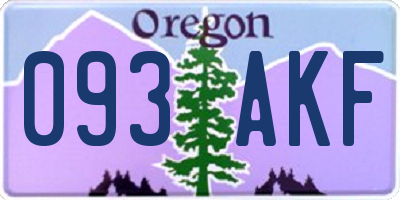 OR license plate 093AKF