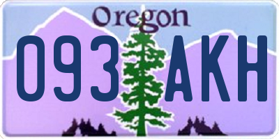 OR license plate 093AKH