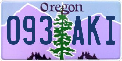 OR license plate 093AKI