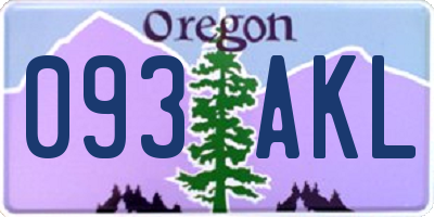OR license plate 093AKL