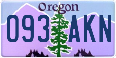 OR license plate 093AKN