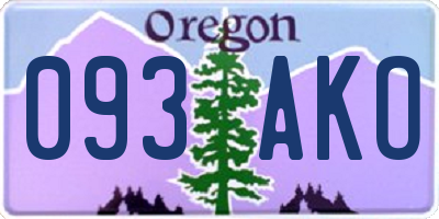 OR license plate 093AKO