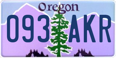 OR license plate 093AKR
