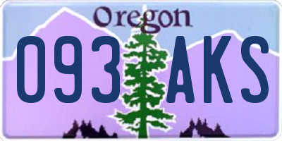 OR license plate 093AKS