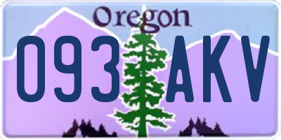 OR license plate 093AKV