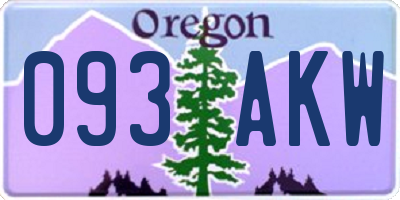OR license plate 093AKW