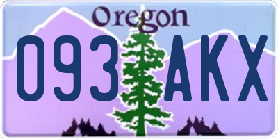 OR license plate 093AKX