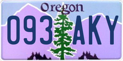 OR license plate 093AKY