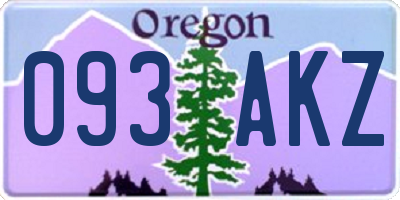 OR license plate 093AKZ