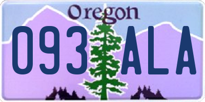 OR license plate 093ALA