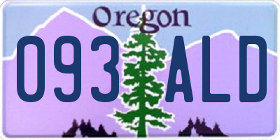 OR license plate 093ALD