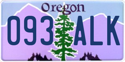 OR license plate 093ALK