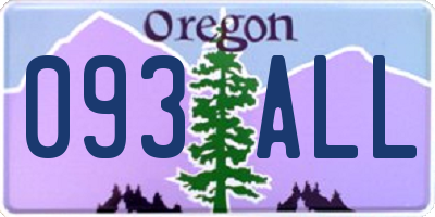 OR license plate 093ALL