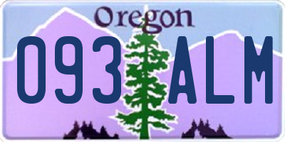 OR license plate 093ALM