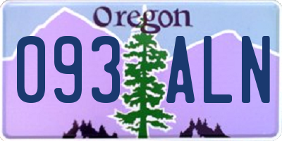 OR license plate 093ALN