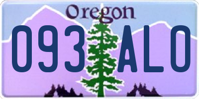 OR license plate 093ALO