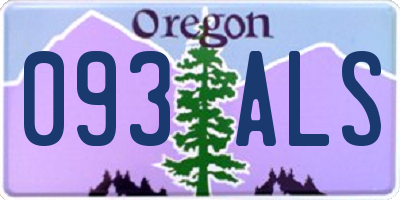 OR license plate 093ALS