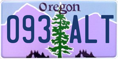OR license plate 093ALT