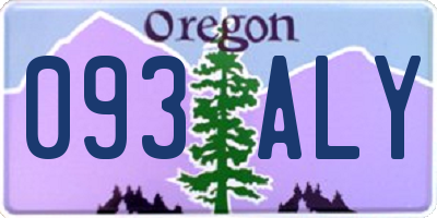 OR license plate 093ALY