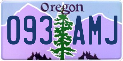 OR license plate 093AMJ