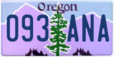 OR license plate 093ANA