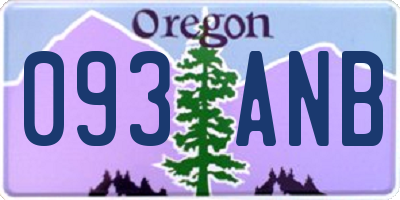 OR license plate 093ANB