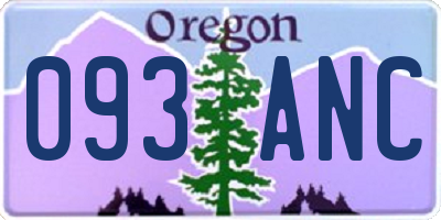 OR license plate 093ANC