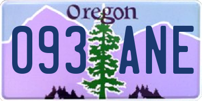 OR license plate 093ANE
