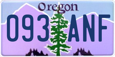 OR license plate 093ANF