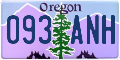 OR license plate 093ANH