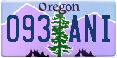 OR license plate 093ANI