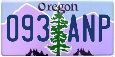 OR license plate 093ANP