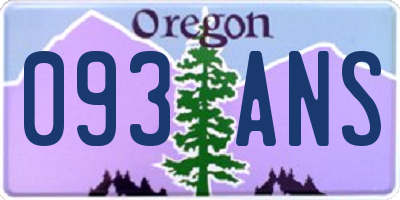 OR license plate 093ANS