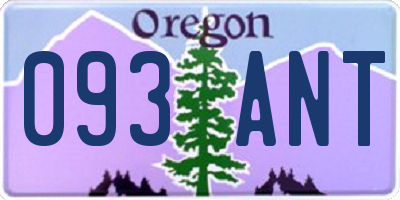 OR license plate 093ANT