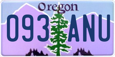 OR license plate 093ANU