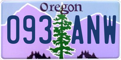 OR license plate 093ANW