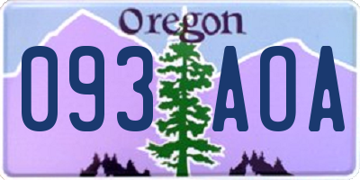 OR license plate 093AOA