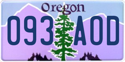 OR license plate 093AOD