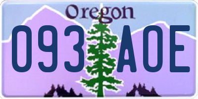 OR license plate 093AOE