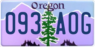 OR license plate 093AOG