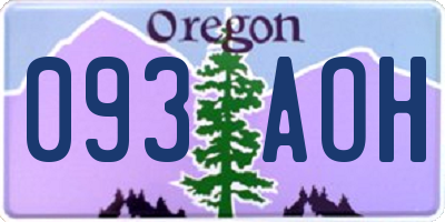 OR license plate 093AOH