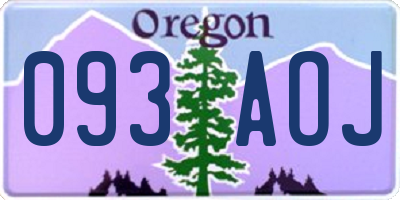 OR license plate 093AOJ